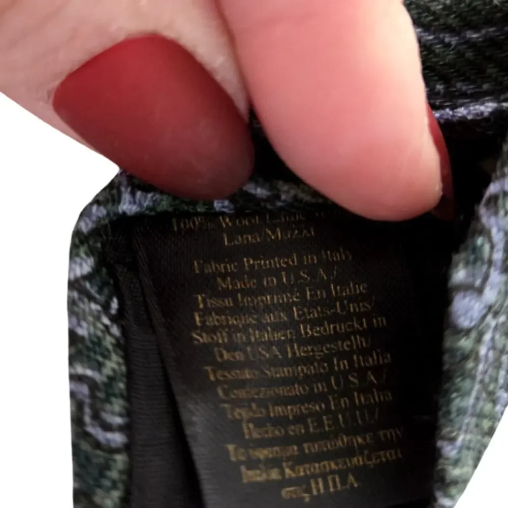 NWT Brooks Brothers | 100% Italian Wool Paisley Print Green Blue Tie Made in USA